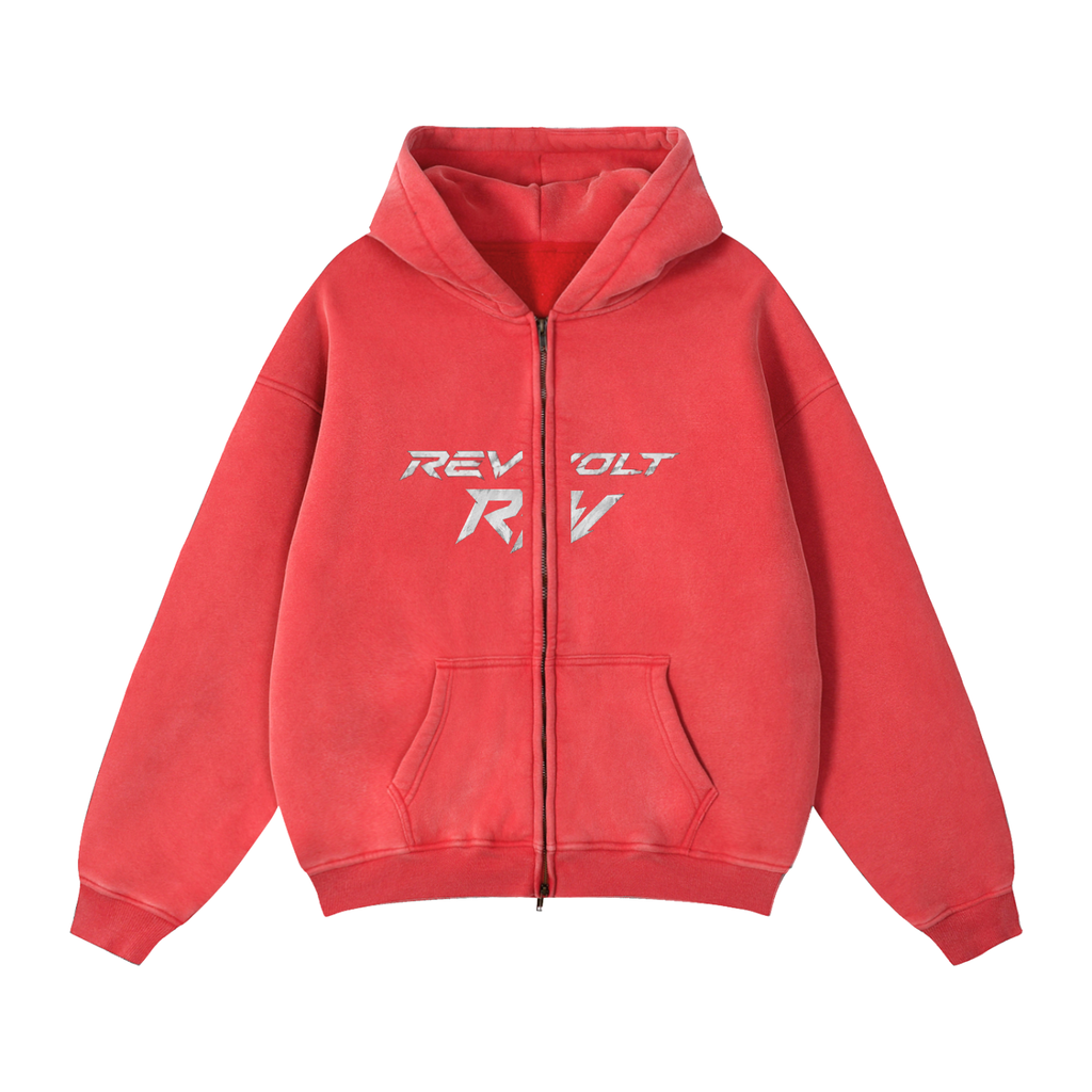 Revolt red zip up